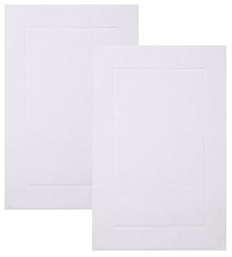 Betz 2 Stück Badvorleger Badematte Badteppich Duschvorleger Frottee Premium Größe 50x70 cm 100% Baumwolle Qualität 650g/m² Farbe weiß von Betz