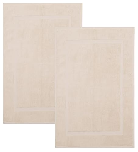 Betz 2 Stück Badvorleger Badematte Badteppich Duschvorleger Frottee Premium Größe 50x70 cm 100% Baumwolle Qualität 650g/m² Farbe Sand von Betz