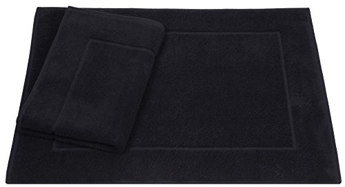 Betz 2 Stück Badvorleger Badematte Badteppich Duschvorleger Frottee Premium Größe 50x70 cm 100% Baumwolle Qualität 650g/m² Farbe schwarz von Betz