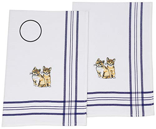 Betz 2er Set Geschirrtücher Geschirrhandtuch Küchenhandtuch Gläsertücher Handtuch Waffelpiqué blau Bestickt Motiv Kätzchen Größe: 50 x 70 cm Betz 2er Set Geschirrtücher Geschirrhandtuch Küchenhandtuch Gläsertücher Handtuch Waffelpiqué blau Bestickt Motiv Kätzchen Größe: 50 x 70 cm von Betz