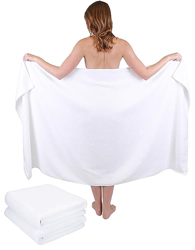 Betz 3 Stück Badetücher groß XXL Badetuch Saunatücher Dresden 100% Baumwolle Größe 100cm x 180cm Farbe weiß Betz 3 Stück Badetücher groß XXL Badetuch Saunatücher Dresden 100% Baumwolle Größe 100cm x 180cm Farbe weiß von Betz