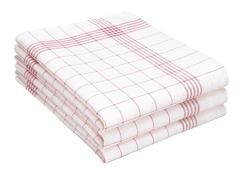 Betz 3er Set Geschirrtücher Geschirrhandtuch Gläsertuch Halbleinen Jacquard MCT-12 Gläsertücher Küchentuch Handtuch Größe 50 x 68 cm Farbe rot 197507-3 Stück von Betz