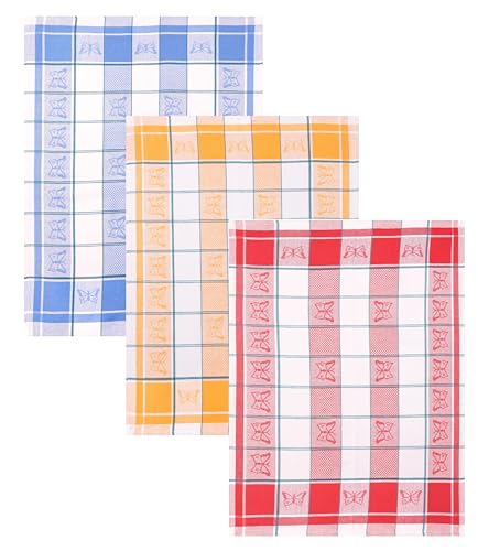 Betz 3er Set Geschirrtücher Geschirrhandtuch Gläsertuch Halbleinen Jacquard Schmetterling Gläsertücher Küchentuch Handtuch Größe 50 x 70 cm Betz 3er Set Geschirrtücher Geschirrhandtuch Gläsertuch Halbleinen Jacquard Schmetterling Gläsertücher Küchentuch Handtuch Größe 50 x 70 cm von Betz