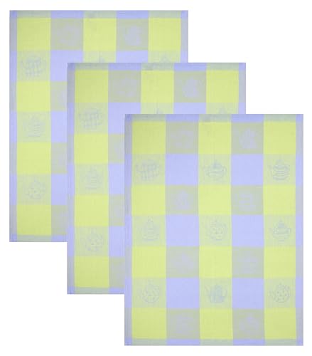 Betz 3er Set Geschirrtücher Geschirrhandtuch Gläsertuch Halbleinen Jacquard Hungary Teekannen Gläsertücher Küchentuch Handtuch Größe 50 x 70 cm Farbe: grün von Betz