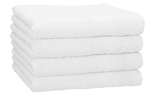Betz 4 Stück Strandtücher Duschtücher Set Größe 70x140 cm Duschhandtuch Badetuch Strandtuch Handtuch Premium 100% Baumwolle Farbe weiß von Betz