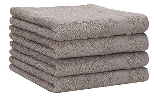 Betz Palermo Duschtücher – 4X Duschtuch aus 100% Baumwolle - Badetuch – Saunatuch –Liegetuch - 70 x 140 cm Farbe Stone von Betz