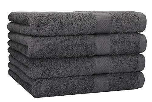 Betz 4 Stück Duschtücher Set Palermo Größe 70x140 cm 100% Baumwolle Badetuch Duschhandtuch Sporthandtuch Farbe anthrazit von Betz