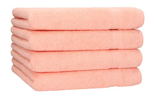 Betz 4 Stück Duschtücher Set Palermo Größe 70x140 cm 100% Baumwolle Badetuch Duschhandtuch Sporthandtuch apricot von Betz