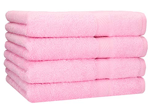 Betz 4 Stück Duschtücher Set Palermo Größe 70x140 cm 100% Baumwolle Badetuch Duschhandtuch Sporthandtuch rosé von Betz
