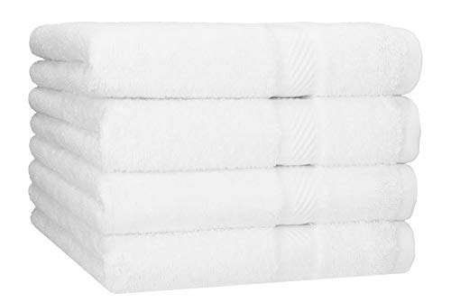 Betz 4 Stück Duschtücher Set Palermo Größe 70x140 cm 100% Baumwolle Badetuch Duschhandtuch Sporthandtuch weiß von Betz