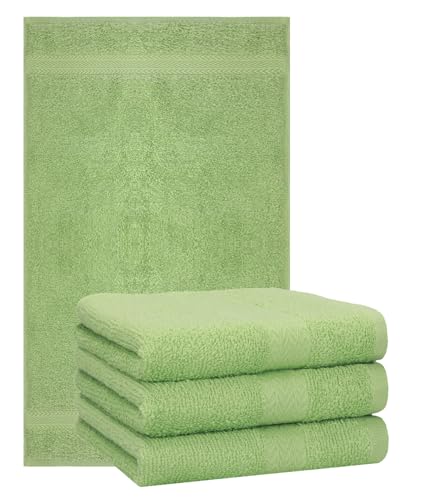 Betz 4 Stück Handtücher Premium 100% Baumwolle 4 Handtücher Farbe apfelgrün von Betz