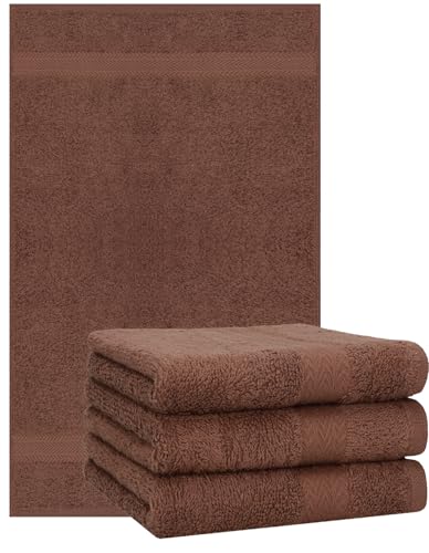 Betz 4 Stück Handtücher Premium 100% Baumwolle 4 Handtücher Farbe nuss von Betz