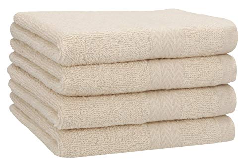 Betz 4 Stück Handtücher Set Premium 100% Baumwolle Handtuch Größe 50 x 100 cm (Sand) von Betz