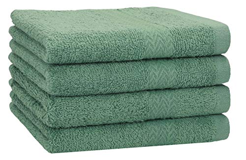 Betz 4 Stück Handtücher Set Premium 100% Baumwolle Handtuch Größe 50 x 100 cm (tannengrün) von Betz