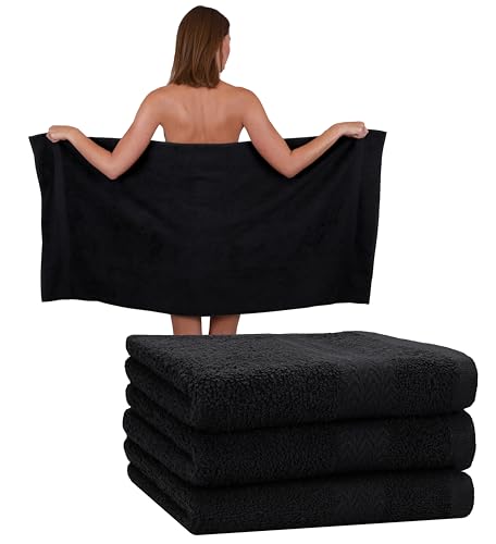Betz 4 Stück Strandtücher Duschtücher Set Größe 70x140 cm Duschhandtuch Badetuch Strandtuch Handtuch Premium 100% Baumwolle Farbe schwarz Betz 4 Stück Strandtücher Duschtücher Set Größe 70x140 cm Duschhandtuch Badetuch Strandtuch Handtuch Premium 100% Baumwolle Farbe schwarz von Betz