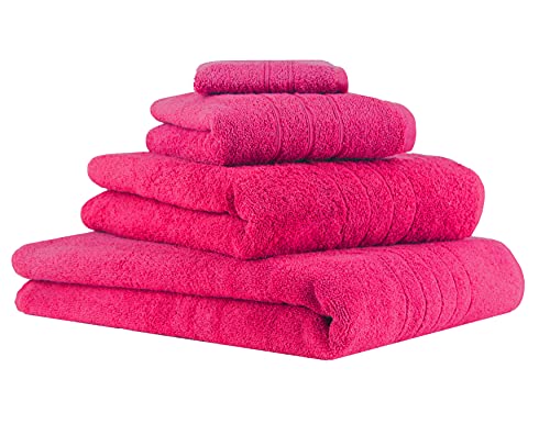 Betz 4-TLG. Handtuch-Set Deluxe 100% Baumwolle 1 Badetuch 1 Duschtuch 1 Handtuch 1 Seiftuch Farbe Fuchsia von Betz