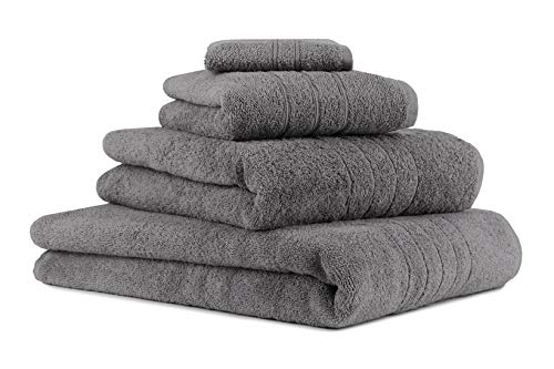 Betz 4-TLG. Handtuch-Set Deluxe 100% Baumwolle 1 Badetuch 1 Duschtuch 1 Handtuch 1 Seiftuch Farbe anthrazit grau von Betz