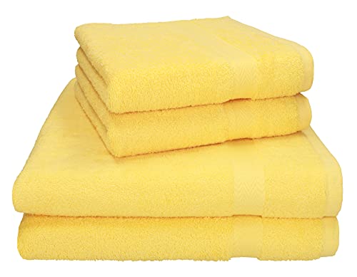 Betz 4-TLG. Handtuch-Set Premium 100% Baumwolle 2 Duschtücher 2 Handtücher Farbe gelb von Betz