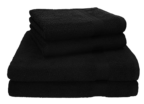 Betz 4-TLG. Handtuch-Set Premium 100% Baumwolle 2 Duschtücher 2 Handtücher Farbe schwarz von Betz