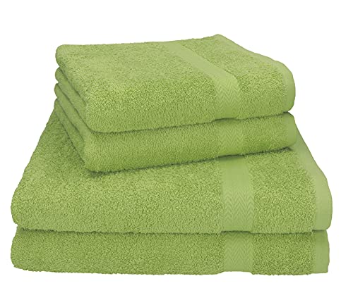 Betz 4-TLG. Handtuch Set Premium 100% Baumwolle 2 Duschtücher Duschtuch Größe 70 x 140 cm 2 Handtücher Handtuch Größe 50 x 100 cm (avocadogrün) von Betz