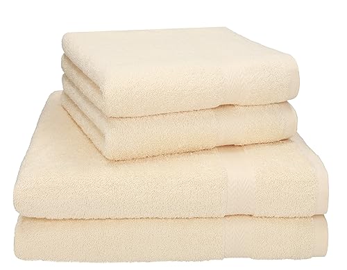 Betz Premium Handtuch-Set - 4 teiliges Handtücher-Set - 2X Duschtücher - 2X Handtücher - 50x100 cm - Farbe beige von Betz