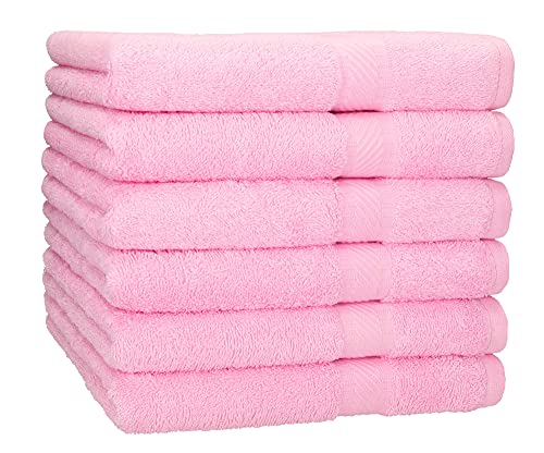 Betz 6 Stück Duschtücher Set Badetuch Duschtuch Palermo Größe 70x140 cm 100% Baumwolle Farbe Rosé von Betz