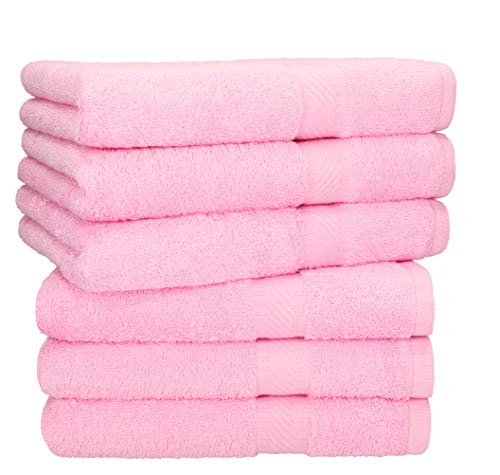Betz Handtuch 6er Pack Handtücher Set Palermo Größe 50x100 cm 100% Baumwolle - gut trocknend, leichte Qualität - ideal für Sport, Strand, Reisen Farbe Rose von Betz