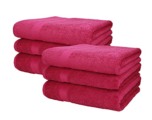 Betz 6 Stück Saunatücher Saunatuch Saunahandtuch Set Palermo 100% Baumwolle Größe 80 x 200 cm Farbe Cranberry von Betz