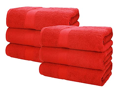 Betz 6 Stück Saunatücher XXL Badetuch Liegetuch Strandlaken Saunahandtuch Premium Frottee 100% Baumwolle Größe 70 x 200 cm Farbe rot von Betz