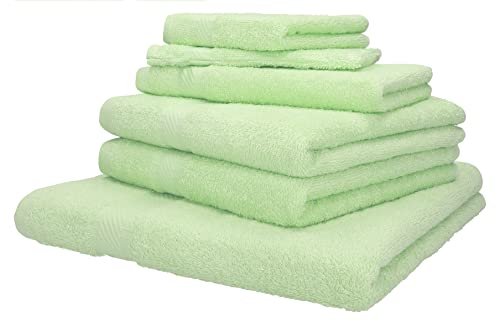 Betz 6-TLG. Handtuch-Set Palermo 100% Baumwolle 1 Liegetuch 2 Handtücher 1 Gästetuch 1 Waschhandschuh 1 Seiftuch Farbe grün von Betz