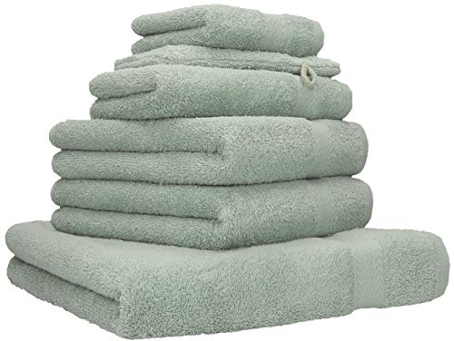 Betz 6-TLG. Handtuch-Set Premium 100% Baumwolle 1 Liegetuch 2 Handtücher 1 Gästetuch 1 Waschhandschuh 1 Seiftuch Farbe heugrün von Betz