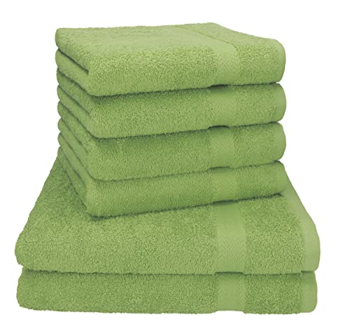 Betz Premium Handtuch-Set - 6 teiliges Handtücher-Set - 2X Duschtücher - 4X Handtücher - 50x100 cm - apfelgrün von Betz