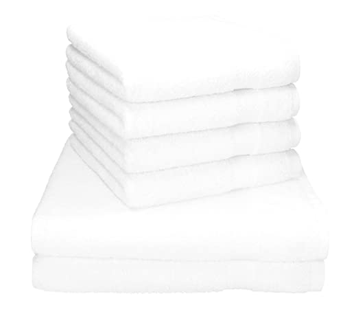 Betz Premium Handtuch-Set - 6 teiliges Handtücher-Set - 2X Duschtücher - 4X Handtücher - 50x100 cm - weiß von Betz