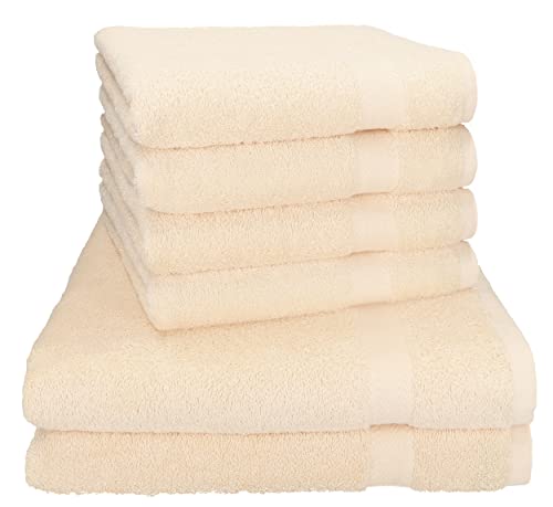 Betz Premium Handtuch-Set - 6 teiliges Handtücher-Set - 2X Duschtücher - 4X Handtücher - 50x100 cm - beige von Betz