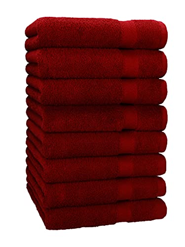Betz 8 Stück Handtücher Set Größe 50 x 100 cm Handtuch Premium 100% Baumwolle (rubinrot) von Betz