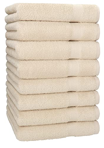 Betz 8 Stück Handtücher Set Größe 50 x 100 cm Handtuch Premium 100% Baumwolle Farbe Sand von Betz