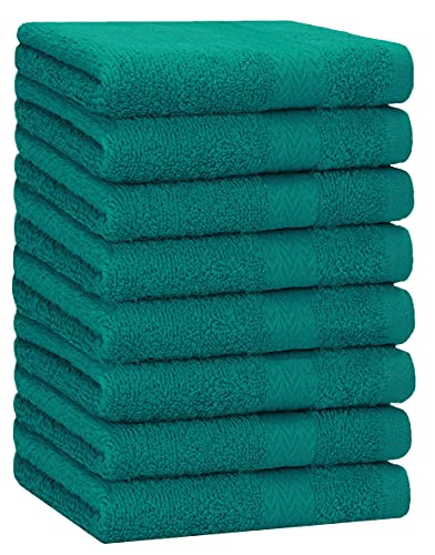 Betz 8 Stück Handtücher Set Größe 50 x 100 cm Handtuch Premium 100% Baumwolle Farbe smaragdgrün von Betz