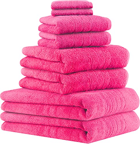 Betz 8er Set Handtücher Handtuch Deluxe 100% Baumwolle 2 Badetücher 2 Duschtücher 2 Handtücher 2 Seiftücher Farbe Fuchsia von Betz