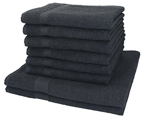 Betz 8-TLG. Handtuch-Set Palermo 100% Baumwolle 2 Duschtücher 6 Handtücher Farbe anthrazit von Betz