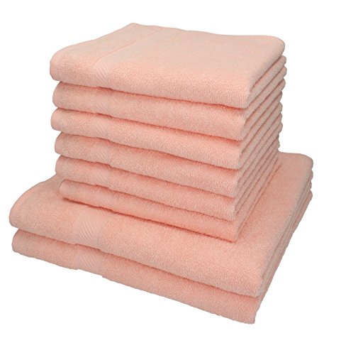 Betz 8-TLG. Handtuch-Set Palermo 100% Baumwolle 2 Duschtücher 6 Handtücher Farbe apricot von Betz