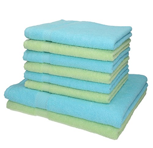 Betz 8-TLG. Handtuch-Set Palermo 100% Baumwolle 2 Duschtücher 6 Handtücher Farbe grün und türkis von Betz