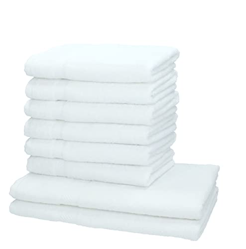 Betz 8-TLG. Handtuch-Set Palermo 100% Baumwolle 2 Duschtücher 6 Handtücher Farbe weiß von Betz
