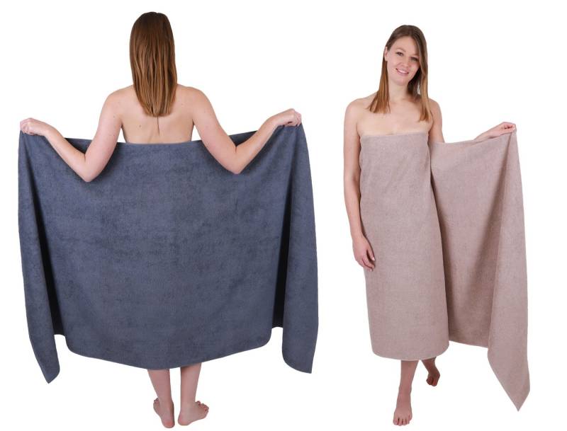 Betz Badetuch 2 Stück Badetücher groß XXL Berlin 100 x 200 cm Badetuch Saunatuch, 100% Baumwolle (2 Stück, 2-St) von Betz