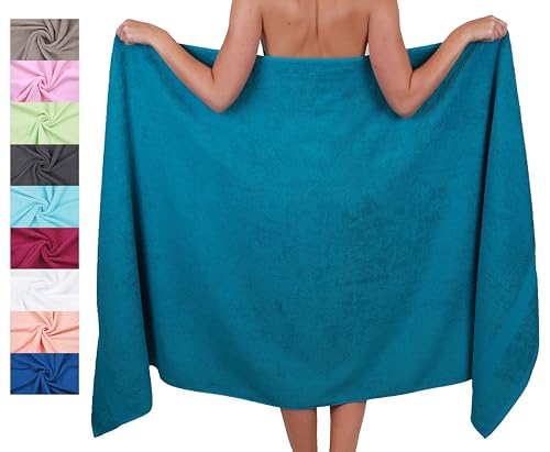 Betz Badetuch XXL 100x200 cm 100% Baumwolle – Weiches Frottee Saunatuch & Strandtuch – Pflegeleicht & saugstark – Palermo Serie – Farbe Petrol von Betz