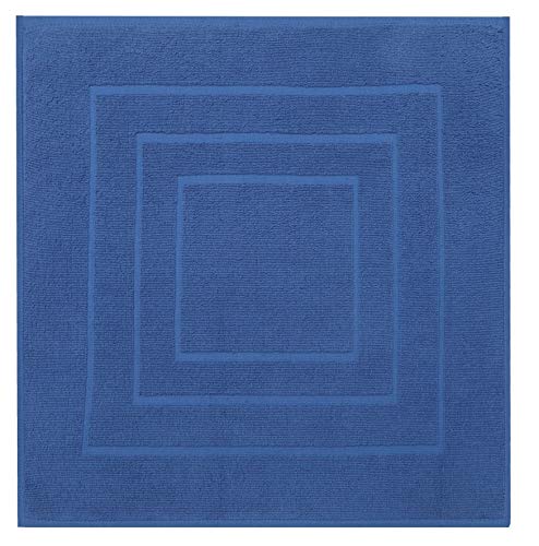 Betz Badvorleger Palermo 100% Baumwolle Badematte Badteppich Duschvorlage Größe 60x60 cm Qualität 680g/m² Farbe blau von Betz