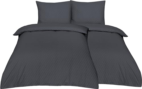 Betz Bettwäsche Seersucker 100% Baumwolle 4 teilige Garnitur Set mit Reißverschluss - Bügelfrei - Größe 135/200 cm + 80/80 cm Farbe Grau Betz Bettwäsche Seersucker 100% Baumwolle 4 teilige Garnitur Set mit Reißverschluss - Bügelfrei - Größe 135/200 cm + 80/80 cm Farbe Grau von Betz