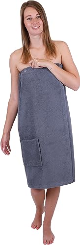 Betz Frottee Saunakilt mit Knöpfen für Damen 100% Baumwolle 420 g/m² - Berlin Farbe dunkelgrau Betz Frottee Saunakilt mit Knöpfen für Damen 100% Baumwolle 420 g/m² - Berlin Farbe dunkelgrau von Betz