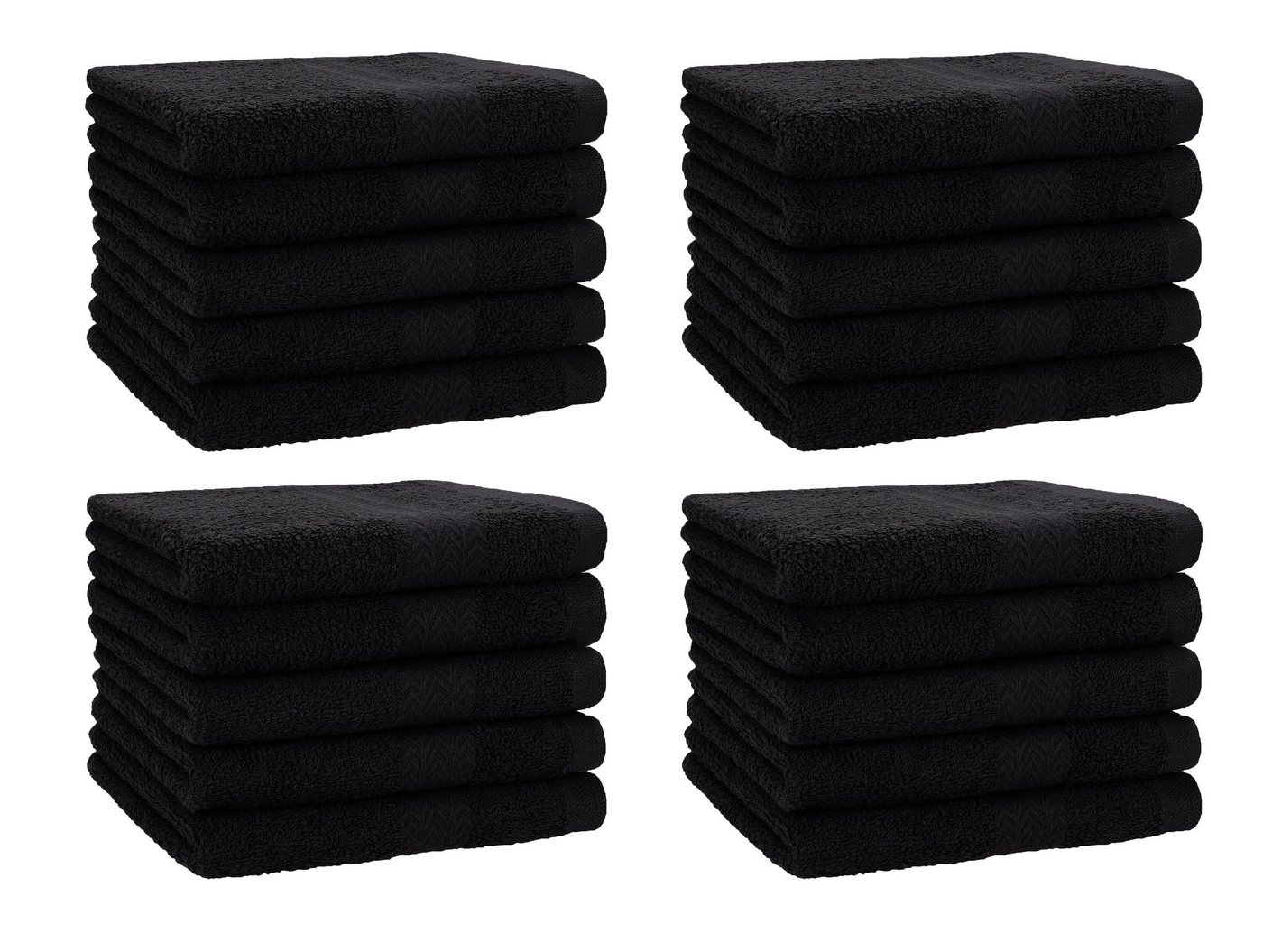 Betz Gästehandtücher 20 Stück Gästehandtücher Premium 100% Baumwolle Gästetuch-Set 30x50 cm Farbe schwarz, 100% Baumwolle von Betz