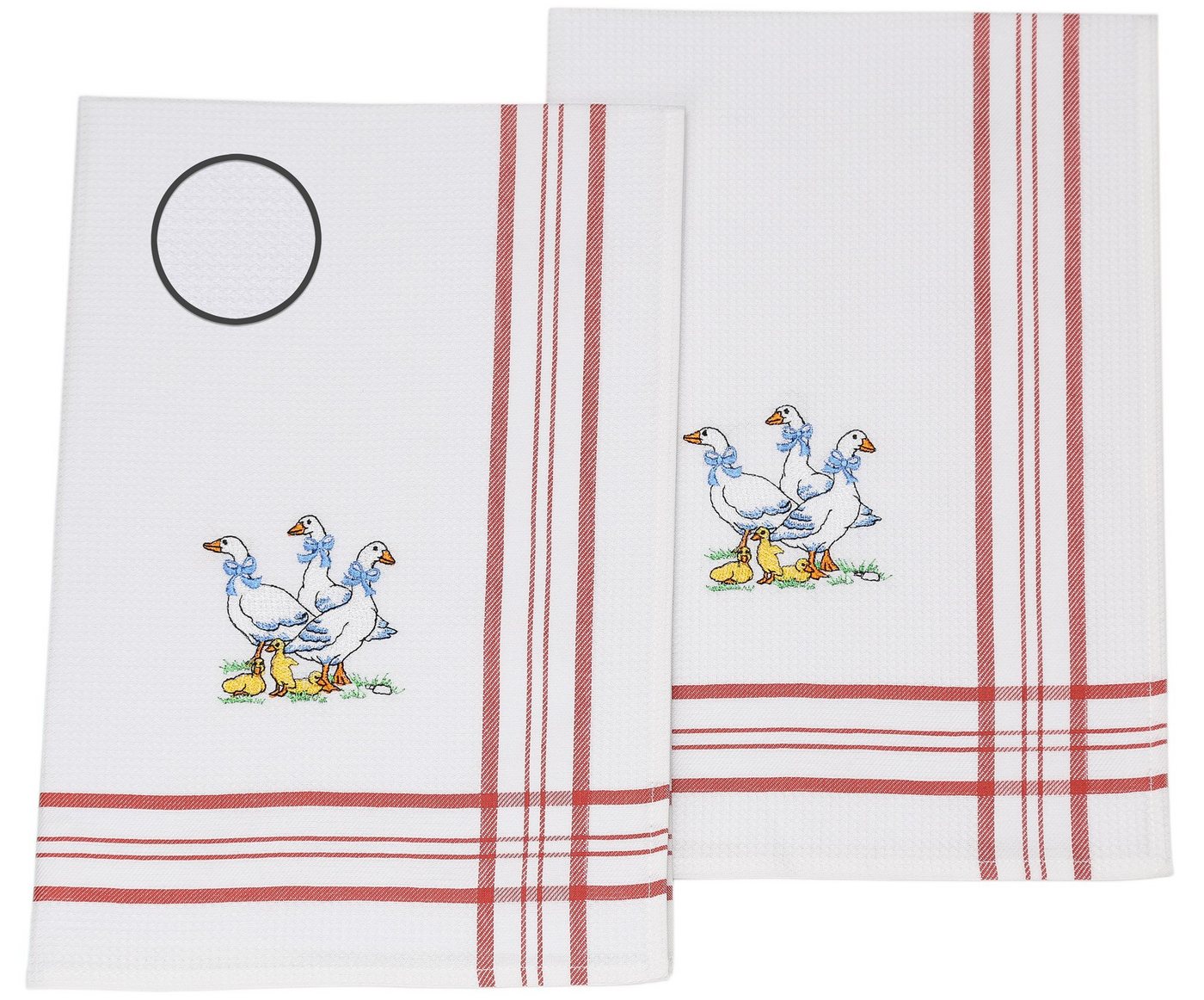 Betz Geschirrtuch 2 Stück Geschirrtücher rot Bestickt Motiv Gänse Größe: 50 x 70 cm, Küchenhandtuch Gläsertücher Waffelpiqué Betz Geschirrtuch 2 Stück Geschirrtücher rot Bestickt Motiv Gänse Größe: 50 x 70 cm, Küchenhandtuch Gläsertücher Waffelpiqué von Betz