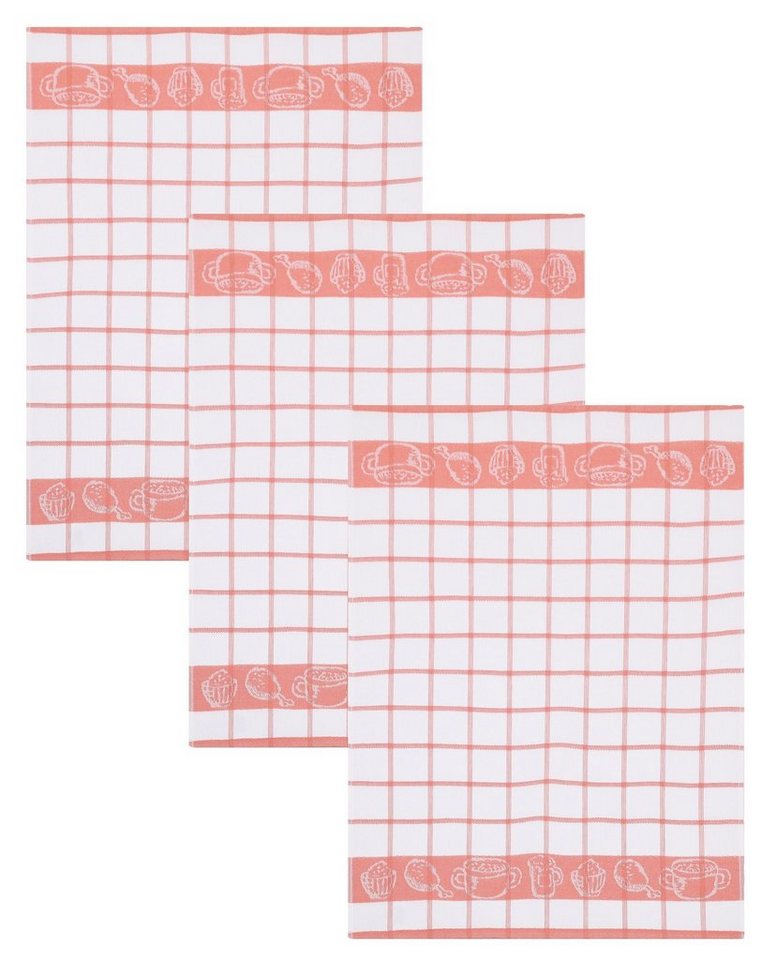 Betz Geschirrtuch 3 Stück Gläsertuch Guten Appetit Größe50 x 70 cm Farbe: rot, (Set, 3-tlg., 3 Teile), 3 Stück Küchenhandtücher von Betz